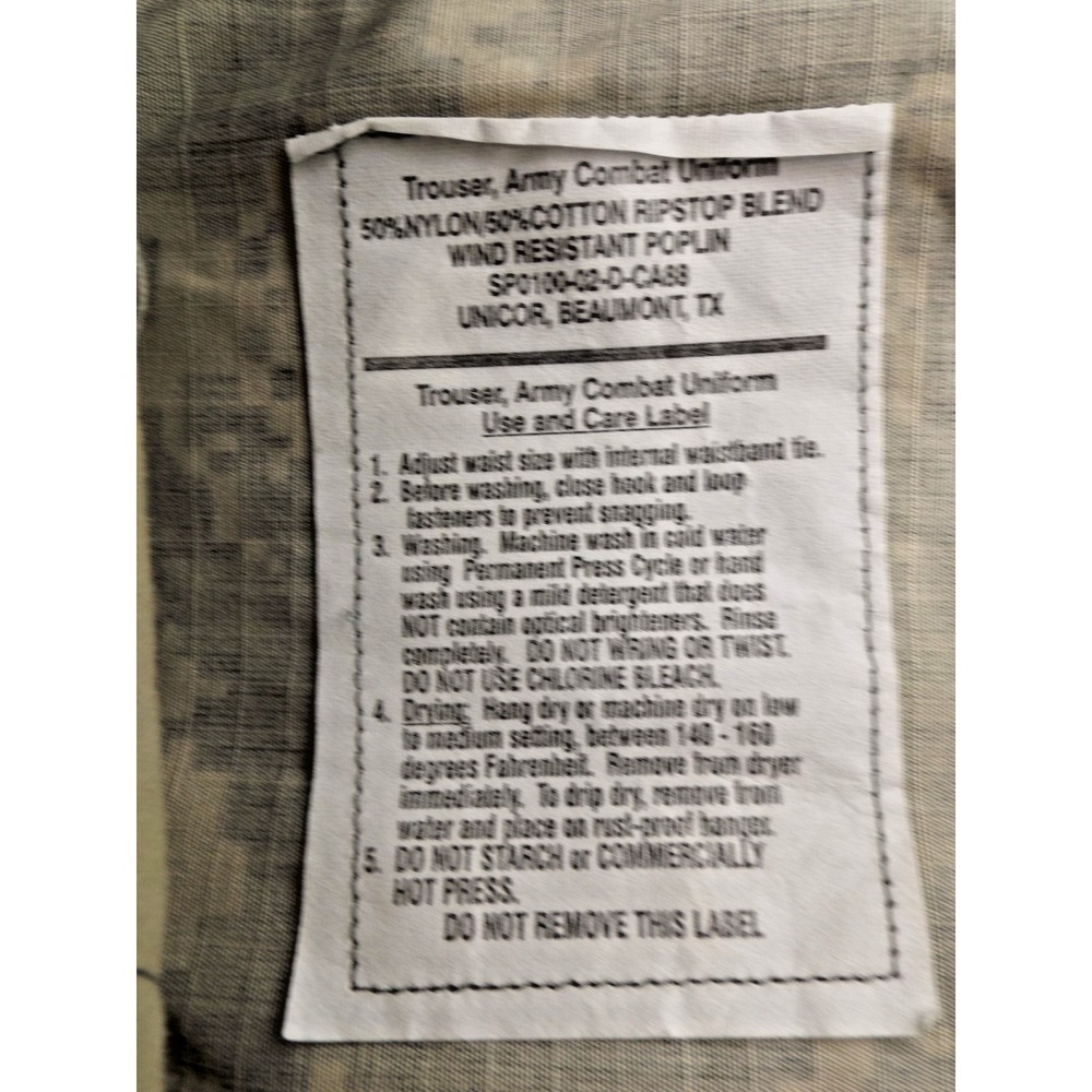 Unicor US Army Combat Uniform Trouser, Ripstop Wind Resistant Pant:  Medium-REG - Picture 13 of 16